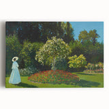 Impressionist Garden Scene - Monet's Lady in the Garden, Framed Print