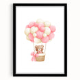 Playroom Wall Art - Teddy Bear Hot Air Balloon Kids Room Decor