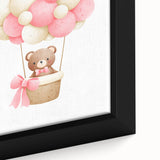 Playroom Wall Art - Teddy Bear Hot Air Balloon Kids Room Decor
