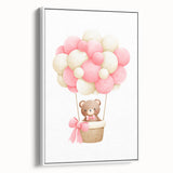 Playroom Wall Art - Teddy Bear Hot Air Balloon Kids Room Decor