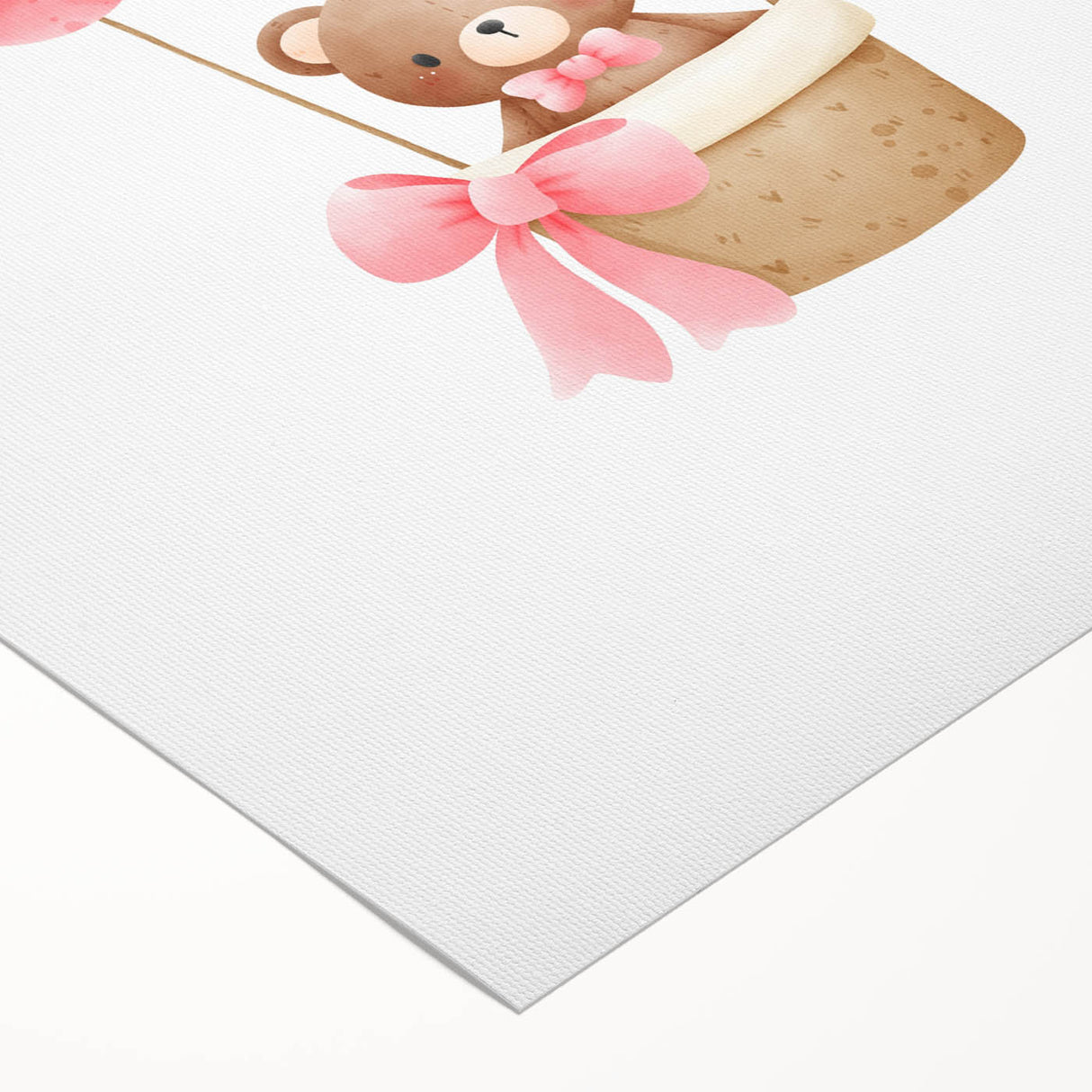 Playroom Wall Art - Teddy Bear Hot Air Balloon Kids Room Decor