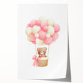 Playroom Wall Art - Teddy Bear Hot Air Balloon Kids Room Decor
