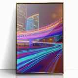 Framed acrylic artwork of a golden landscape bridge, showcasing intricate details and vibrant colors, ideal for enhancing modern home decor with a touch of elegance.