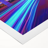 Rolled canvas showcasing a vibrant landscape bridge design, featuring intricate details and rich colors, securely packaged in a protective cardboard tube for easy transport.