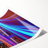 Rolled print of a serene landscape bridge scene, featuring soft earthy tones and lush greenery, packaged securely in a protective cardboard tube. Ideal for home decor enthusiasts seeking nature-inspired art.