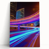 Landscape canvas print depicting a serene bridge over a calm river, surrounded by lush greenery and vibrant flowers, ideal for home decor and nature lovers.