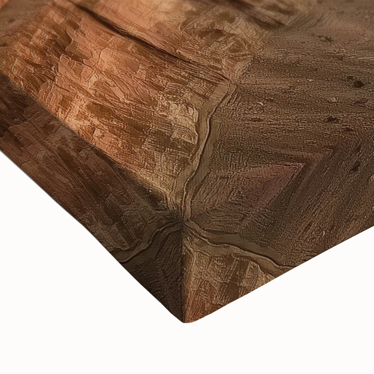Close-up of a stretched canvas artwork depicting vibrant landscape canyons in rich earthy tones, showcasing intricate textures and details for home decor. This artwork enhances any space with its natural beauty and artistic depth.