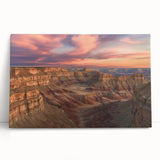 Stretched canvas artwork depicting vibrant landscape canyons with rich colors and textured details, perfect for enhancing modern home decor and artistic interiors.