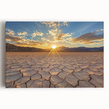 Desert landscape stretched canvas artwork showcasing vibrant colors and intricate details, ideal for enhancing home decor with a serene and warm ambiance.