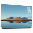 Acrylic glass landscape artwork showcasing vibrant fields in a side view, elegantly pinned for display, ideal for modern home decor or office spaces.