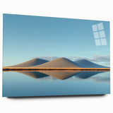 Acrylic landscape art print showcasing vibrant fields in a side view, featuring a glossy finish and no visible pins, ideal for modern home decor.