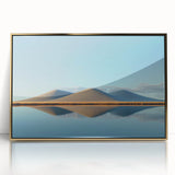 Framed acrylic artwork depicting a serene landscape of golden fields under a bright blue sky, adding a touch of elegance to any home décor. Perfect for nature lovers.
