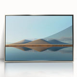 Framed acrylic artwork depicting serene green landscapes with rolling fields, silver accents, and a modern design, ideal for enhancing home decor and creating a calming atmosphere.