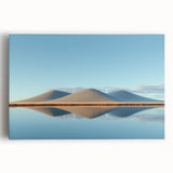 Stretched canvas artwork depicting vibrant green fields under a clear blue sky, showcasing a serene landscape scene ideal for home decor or office space. Perfect for nature lovers seeking to enhance their environment with a touch of tranquility.