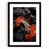 Extra large abstract art print featuring textured swirls in vibrant colors on a framed canvas, ideal for living room decor.