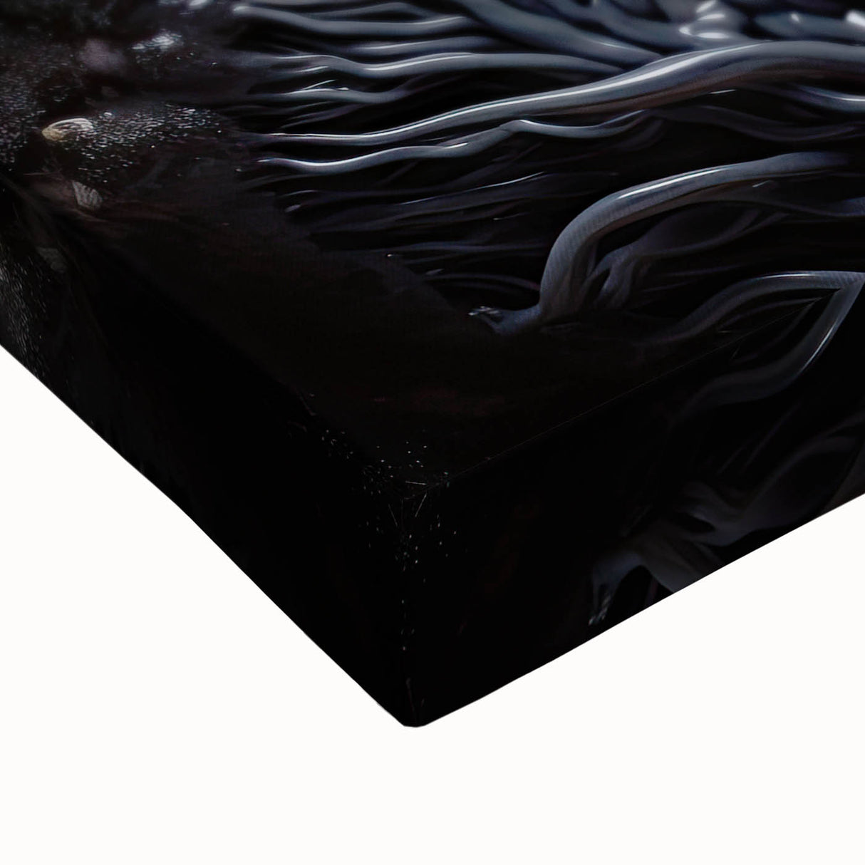 Large art featuring a black and white landscape painting on stretched canvas, ideal for bedroom wall decor.