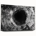 Large abstract wall art on acrylic glass featuring close-up nature elements in vibrant greens and blues.
