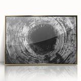 Large art print of a close-up dandelion in muted gold tones on acrylic, framed, ideal for modern nursery wall art.