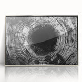 Mid-century modernist art depicting close-up nature elements in silver framed acrylic, suitable for nursery wall decor.