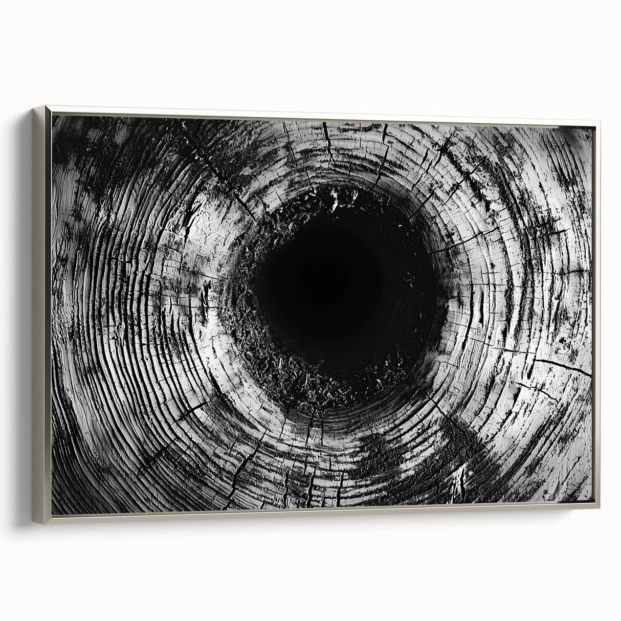Framed canvas featuring a vintage-style landscape with colorful flora against a black background.
