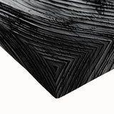 Black and white landscape art painting on stretched canvas, featuring a detailed tree bark texture.