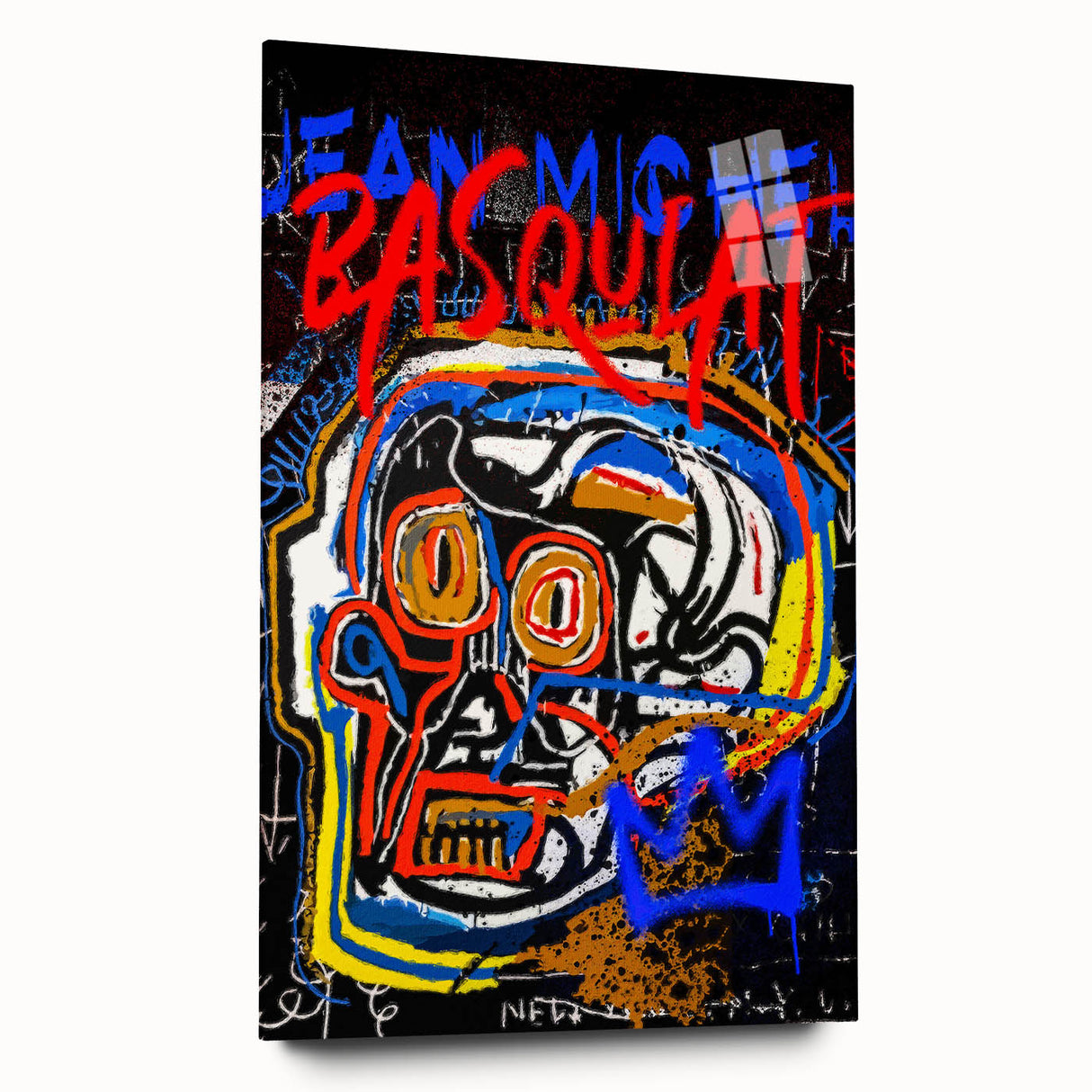 Bold Pop Art Wall Art - Skull Canvas with Red, Blue, and Yellow