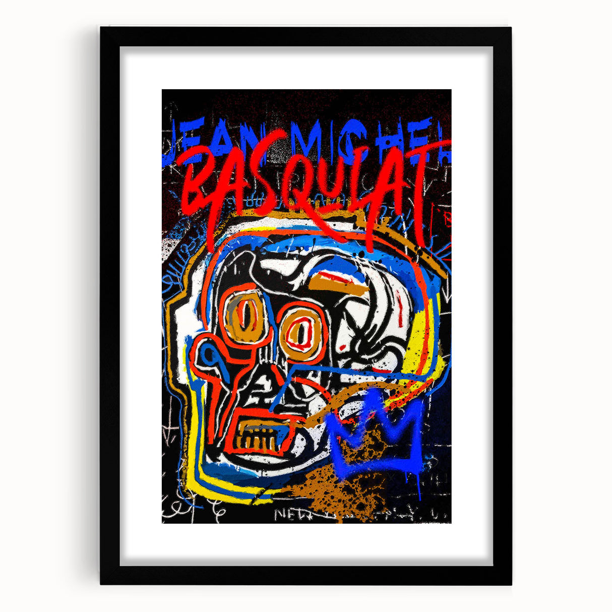Bold Pop Art Wall Art - Skull Canvas with Red, Blue, and Yellow