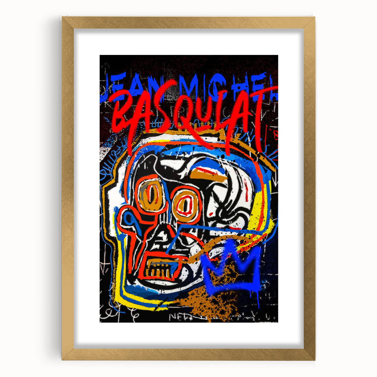 Bold Pop Art Wall Art - Skull Canvas with Red, Blue, and Yellow