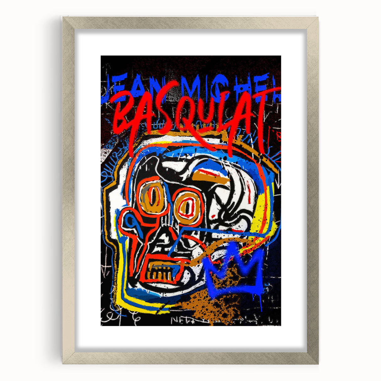 Bold Pop Art Wall Art - Skull Canvas with Red, Blue, and Yellow