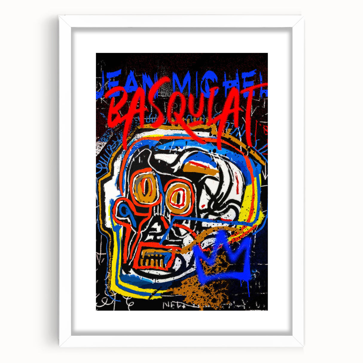 Bold Pop Art Wall Art - Skull Canvas with Red, Blue, and Yellow