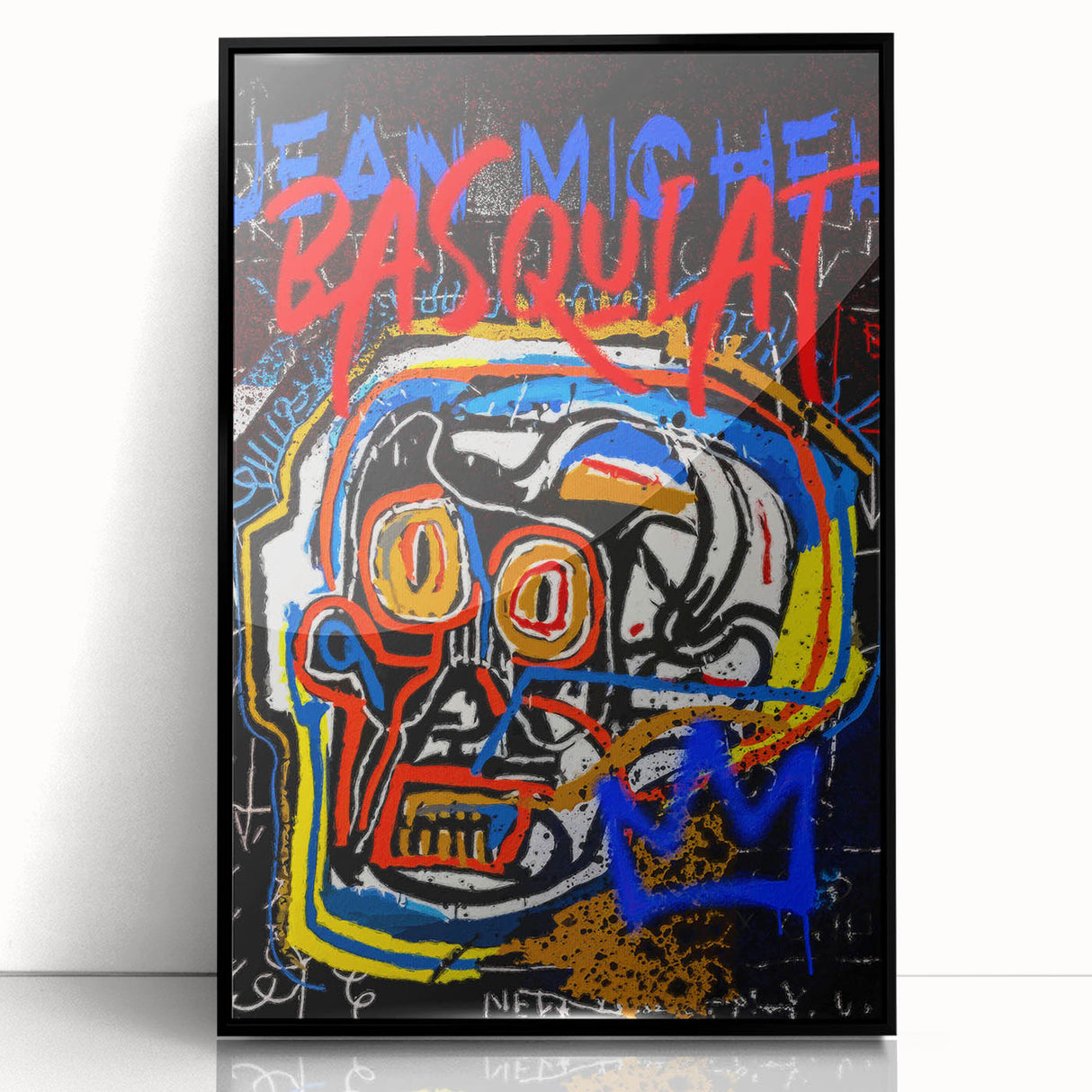 Bold Pop Art Wall Art - Skull Canvas with Red, Blue, and Yellow