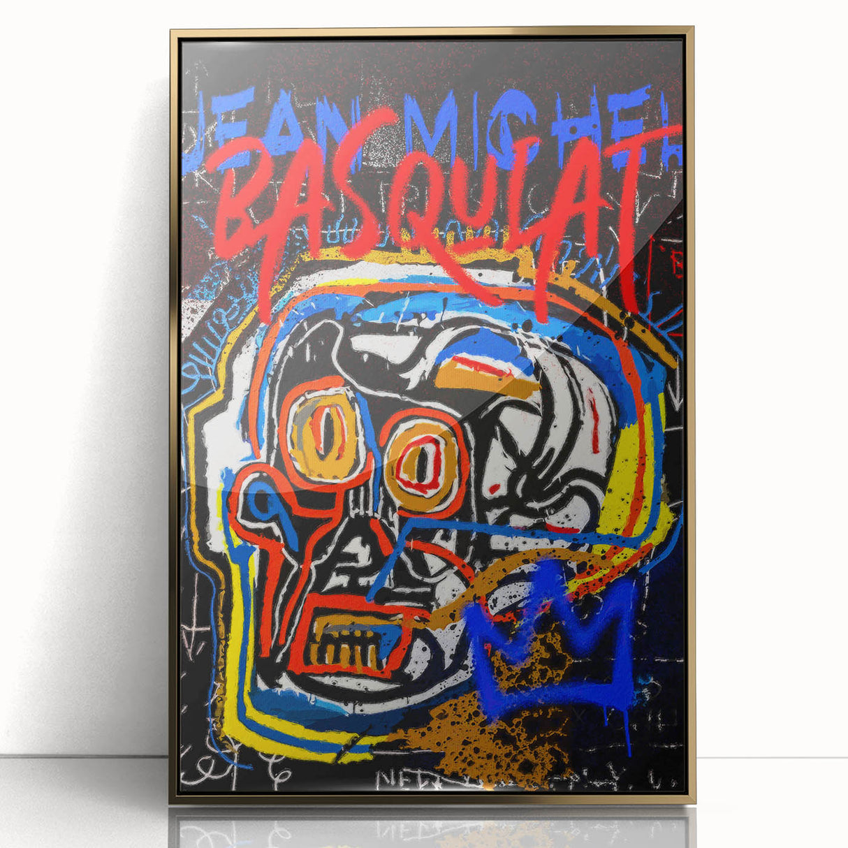 Bold Pop Art Wall Art - Skull Canvas with Red, Blue, and Yellow
