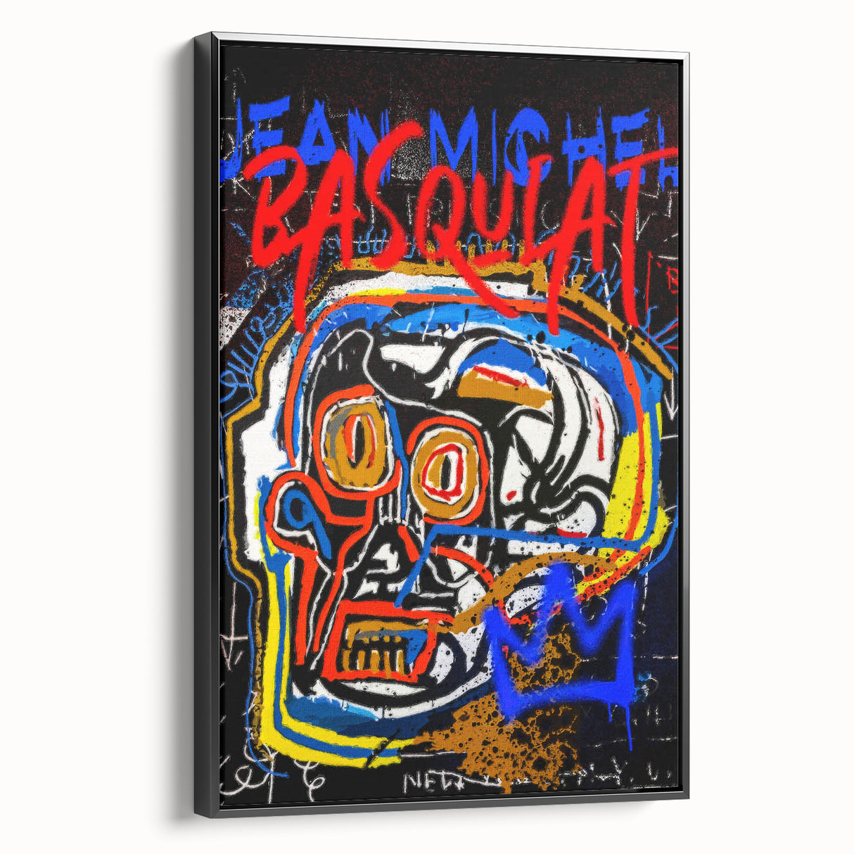 Bold Pop Art Wall Art - Skull Canvas with Red, Blue, and Yellow