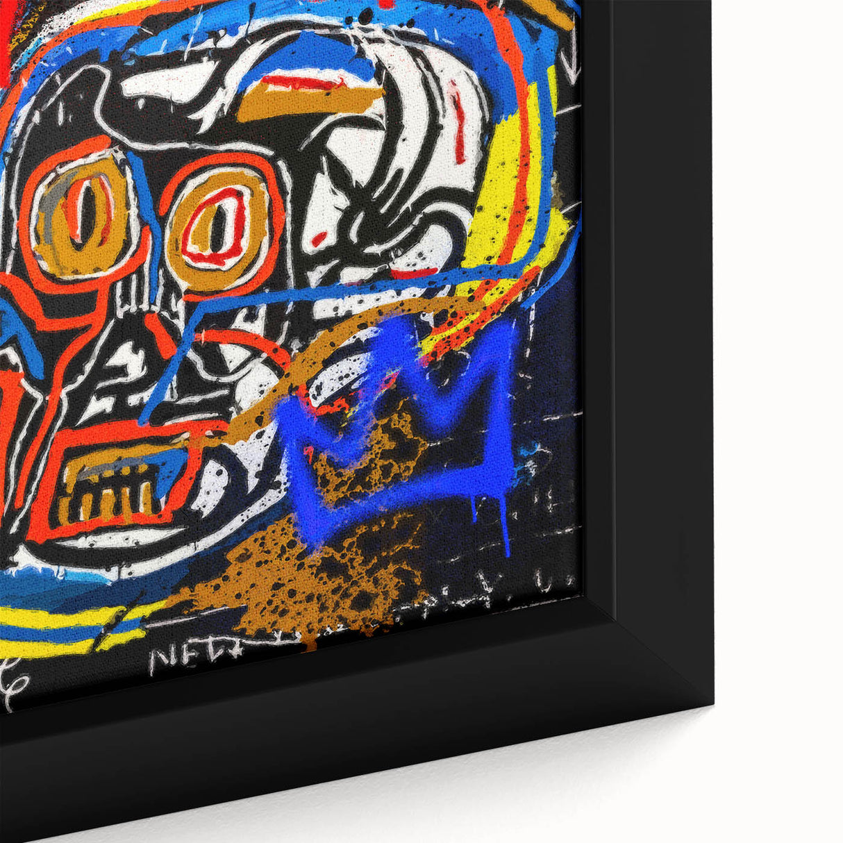 Bold Pop Art Wall Art - Skull Canvas with Red, Blue, and Yellow