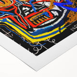 Bold Pop Art Wall Art - Skull Canvas with Red, Blue, and Yellow