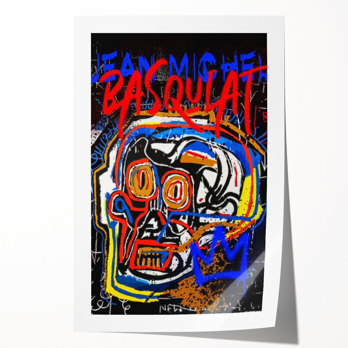 Bold Pop Art Wall Art - Skull Canvas with Red, Blue, and Yellow