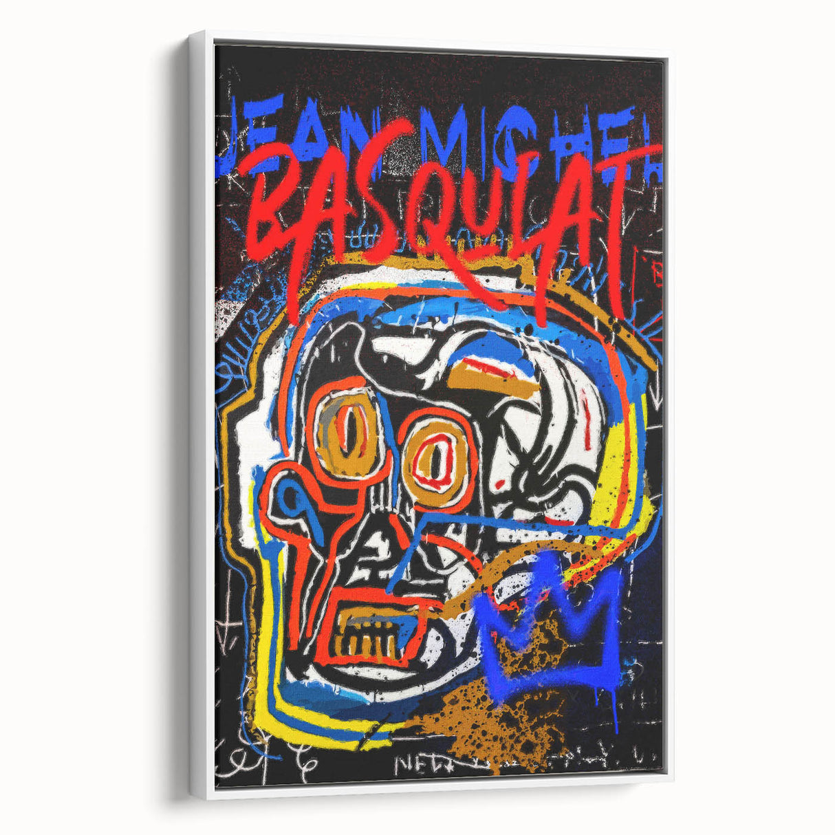 Bold Pop Art Wall Art - Skull Canvas with Red, Blue, and Yellow