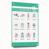 Kids Educational Wall Art - Clothing Learning Chart for Kids