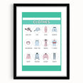 Kids Educational Wall Art - Clothing Learning Chart for Kids