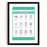 Kids Educational Wall Art - Clothing Learning Chart for Kids