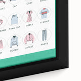 Kids Educational Wall Art - Clothing Learning Chart for Kids