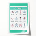 Kids Educational Wall Art - Clothing Learning Chart for Kids