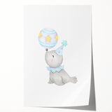 Circus Seal Nursery Wall Art - Nursery Canvas Prints