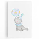 Circus Seal Nursery Wall Art - Nursery Canvas Prints
