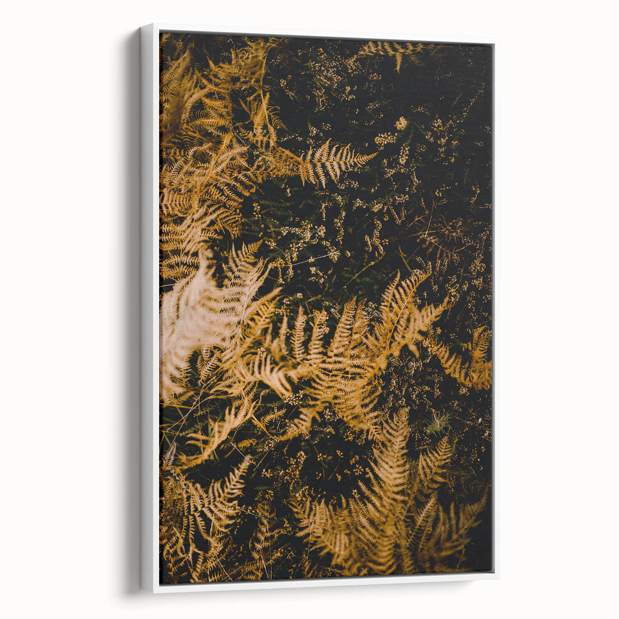 Vintage poster art featuring a fall landscape in vibrant colors on a large framed canvas, ideal for living room decor.
