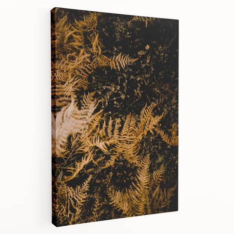 Autumn-themed abstract painting on large stretched canvas, featuring warm orange and red tones, ideal for kitchen wall art.