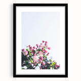 Extra large abstract art print featuring vibrant spring colors and textures on a framed black mat.
