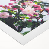 Art deco poster featuring a stylized spring scene in soft pastel colors on rolled canvas.