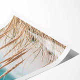 Extra large wall art featuring line art flowers in black on a white background, rolled print format.