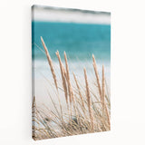 Large art depicting the summer season with vibrant green and yellow tones on stretched canvas, suitable for kitchen wall art.